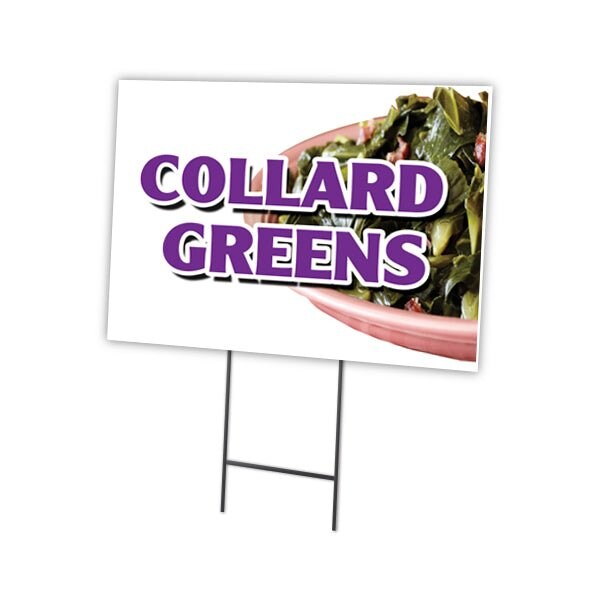 Collard Greens Yard Sign & Stake outdoor plastic coroplast window, C-1824 Collard Greens